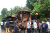 Several passengers injured as  private bus topples near Kedinje
